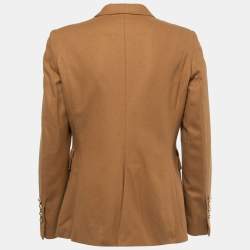 CH Carolina Herrera Brown Wool Pocket Embroidered Blazer L