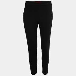 CH Carolina Herrera Black Side Detail Tapered Leg Pants M