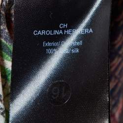 مملوكة مسبقًا CH Carolina Herrera Multicolor Logo Printed Silk Top L