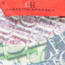 مملوكة مسبقًا CH Carolina Herrera Multicolor Logo Printed Silk Top L