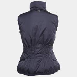 CH Carolina Herrera Navy Blue Synthetic Zip Front Sleeveless Down Jacket XS