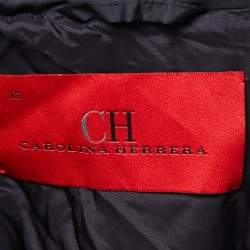 CH Carolina Herrera Navy Blue Synthetic Zip Front Sleeveless Down Jacket XS