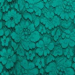 Pre Owned CH Carolina Herrera Green Floral Lace Full Sleeve Flared Midi Dress S