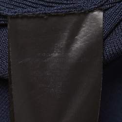 مملوكة مسبقًا CH Carolina Herrera Navy Blue Knit Belted Midi Dress M