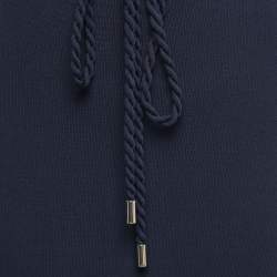 مملوكة مسبقًا CH Carolina Herrera Navy Blue Knit Belted Midi Dress M