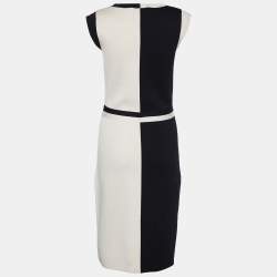 Pre Owned فستان سي أتش كارولينا هيريرا بفيونكة تريكو كتل لونية مقاس متوسط - ميديوم