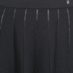 مملوكة مسبقًا CH Carolina Herrera Black Knit Flared Knee Length Skirt XS