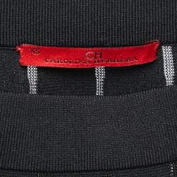 مملوكة مسبقًا CH Carolina Herrera Black Knit Flared Knee Length Skirt XS