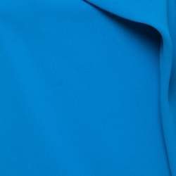 Pre Owned CH Carolina Herrera Blue Crepe Draped Sleeveless Blouse S