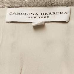 مملوكة مسبقًا Carolina Herrera Grey Wool Blend Waist Tie Detail Skirt M