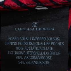 مملوكة مسبقًا CH Carolina Herrera Red Printed Silk Belted Tunic Mini Dress S