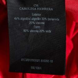 Pre Owned CH Carolina Herrera Red Lace Bell Sleeve Gown L