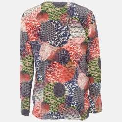 Pre Owned CH Carolina Herrera Multicolor Printed Silk Blouse M