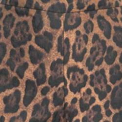 CH Carolina Herrera Brown Leopard Patterned Jacquard Trousers L