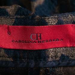 CH Carolina Herrera Brown Leopard Patterned Jacquard Trousers L