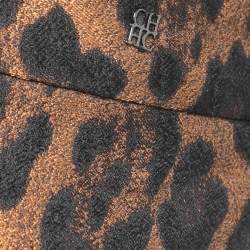 CH Carolina Herrera Brown Leopard Patterned Jacquard Trousers L