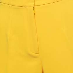 CH Carolina Herrera Yellow Crepe Tapered Trousers S
