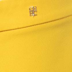 CH Carolina Herrera Yellow Crepe Tapered Trousers S