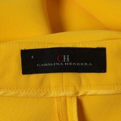 CH Carolina Herrera Yellow Crepe Tapered Trousers S