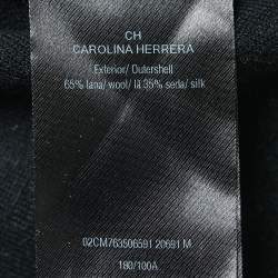 CH Carolina Herrera Black Houndstooth Wool Blend Belted Sweater M