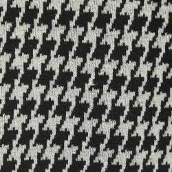 CH Carolina Herrera Black Houndstooth Wool Blend  Elasticized Waist Wide-leg Pants S