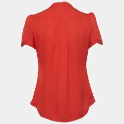 CH Carolina Herrera Red Silk Top S