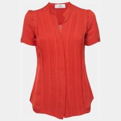 CH Carolina Herrera Red Silk Top S