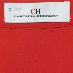 CH Carolina Herrera Red Silk Top S