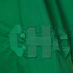 Pre Owned CH Carolina Herrera Green Cotton Logo Patch Oversized Shirt M