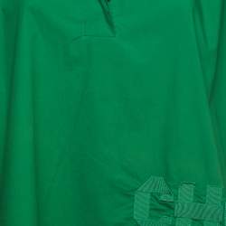 Pre Owned CH Carolina Herrera Green Cotton Logo Patch Oversized Shirt M