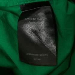 Pre Owned CH Carolina Herrera Green Cotton Logo Patch Oversized Shirt M