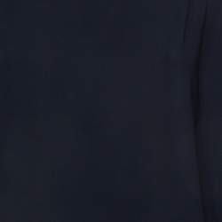 Pre Owned CH Carolina Herrera Navy Blue Crepe Asymmetrical Top S