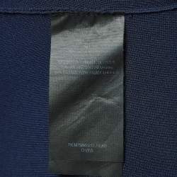 Pre Owned CH Carolina Herrera Navy Blue Knit Sleeveless Top S