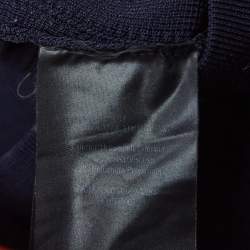 مملوكة مسبقًا CH Carolina Herrera Navy Blue Ribbed Knit Top XS