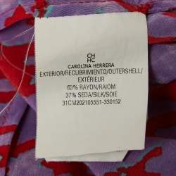 مملوكة مسبقًا CH Carolina Herrera Purple/Red Printed Crepe Belted Top S