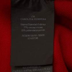Pre Owned CH Carolina Herrera Red Knit Bow Detail Elasticated Waist Mini Skirt XS