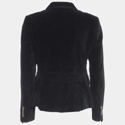 Pre Owned CH Carolina Herrera Black Velvet Single Breasted Blazer L