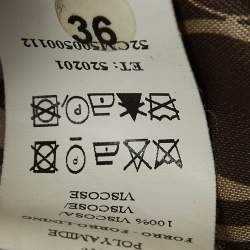 Pre Owned CH Carolina Herrera Brown Zip Front Belted Long Coat L