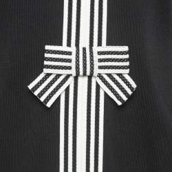 Pre Owned CH Carolina Herrera Black Knit Bow Detail Long Sleeve Top M