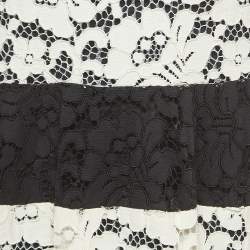 مملوكة مسبقًا Carolina Herrera Black/White Lace Sleeveless Midi Dress M