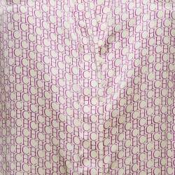 Pre Owned CH Carolina Herrera Cream Logo Print Satin Silk Buttoned Shirt L