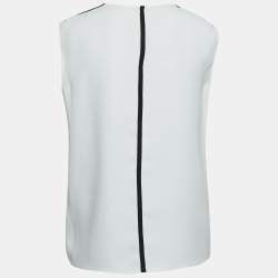 CH Carolina Herrera White Crepe Sleeveless Top M