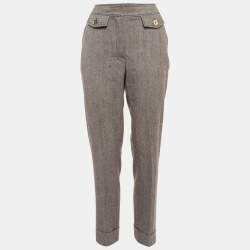 CH Carolina Herrera Brown Wool Blend Trousers M