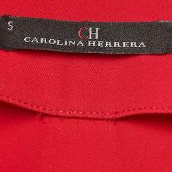 CH Carolina Herrera Red Stretch Crepe Balloon Sleeve Short Dress S