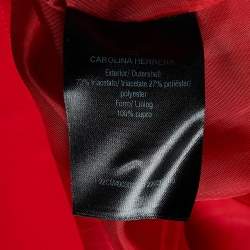 Pre Owned CH Carolina Herrera Red Crepe Top & Skirt Set XS