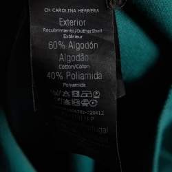 Pre Owned CH Carolina Herrera Green Pique Cotton Long Sleeve T-Shirt XS