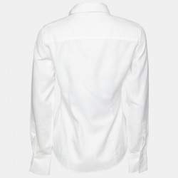 Pre Owned CH Carolina Herrera White Cotton Button Front Shirt M