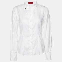 Pre Owned CH Carolina Herrera White Cotton Button Front Shirt M