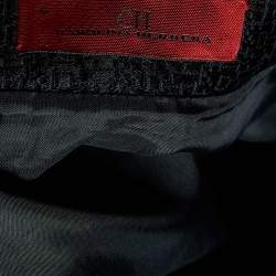 Pre Owned CH Carolina Herrera Black Cotton & Silk Pencil Skirt M