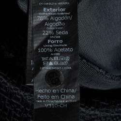 Pre Owned CH Carolina Herrera Black Cotton & Silk Pencil Skirt M